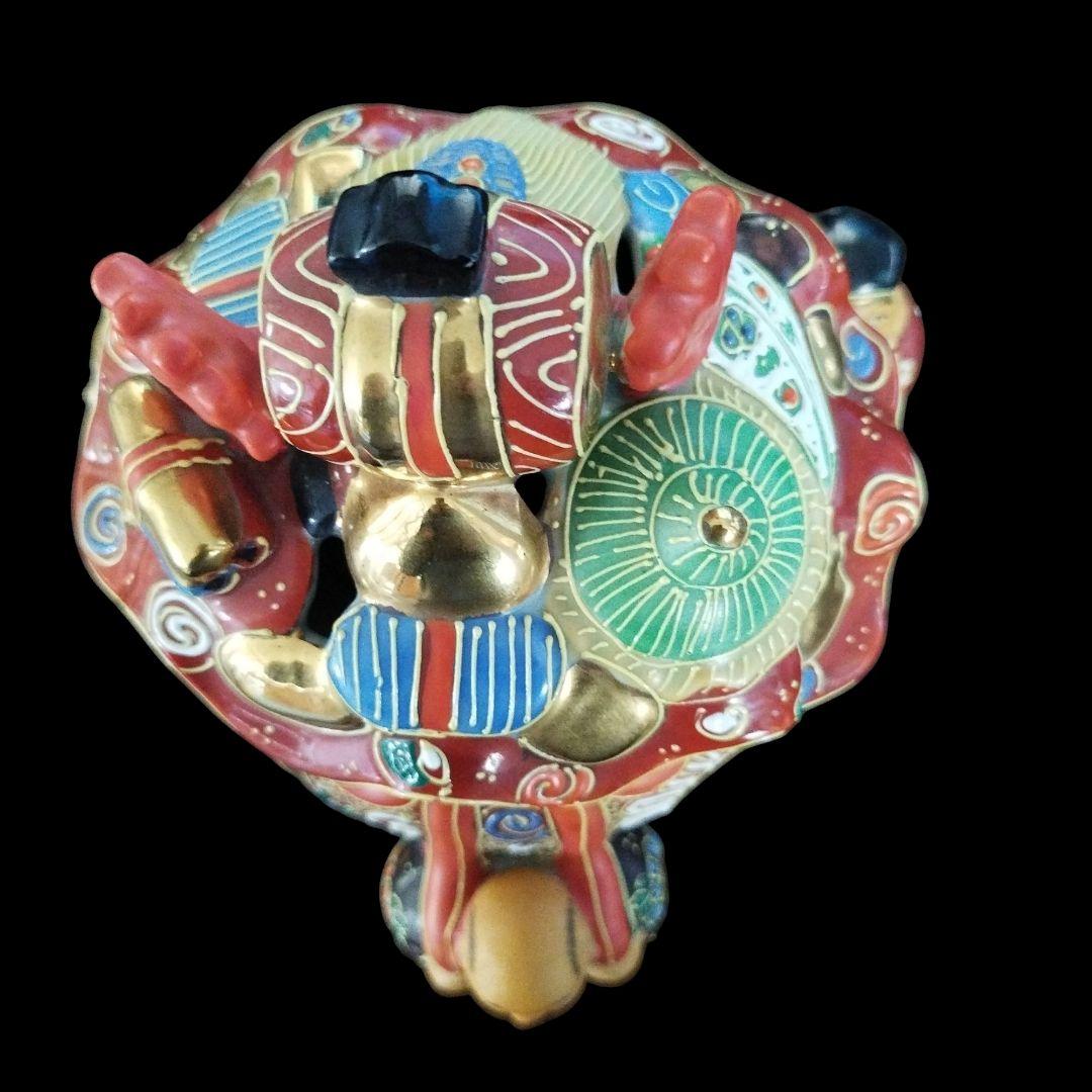 【超希少‼️】九谷焼 七福神 大香炉 布袋/恵比寿/大黒天 金彩 縁起物 茶道具