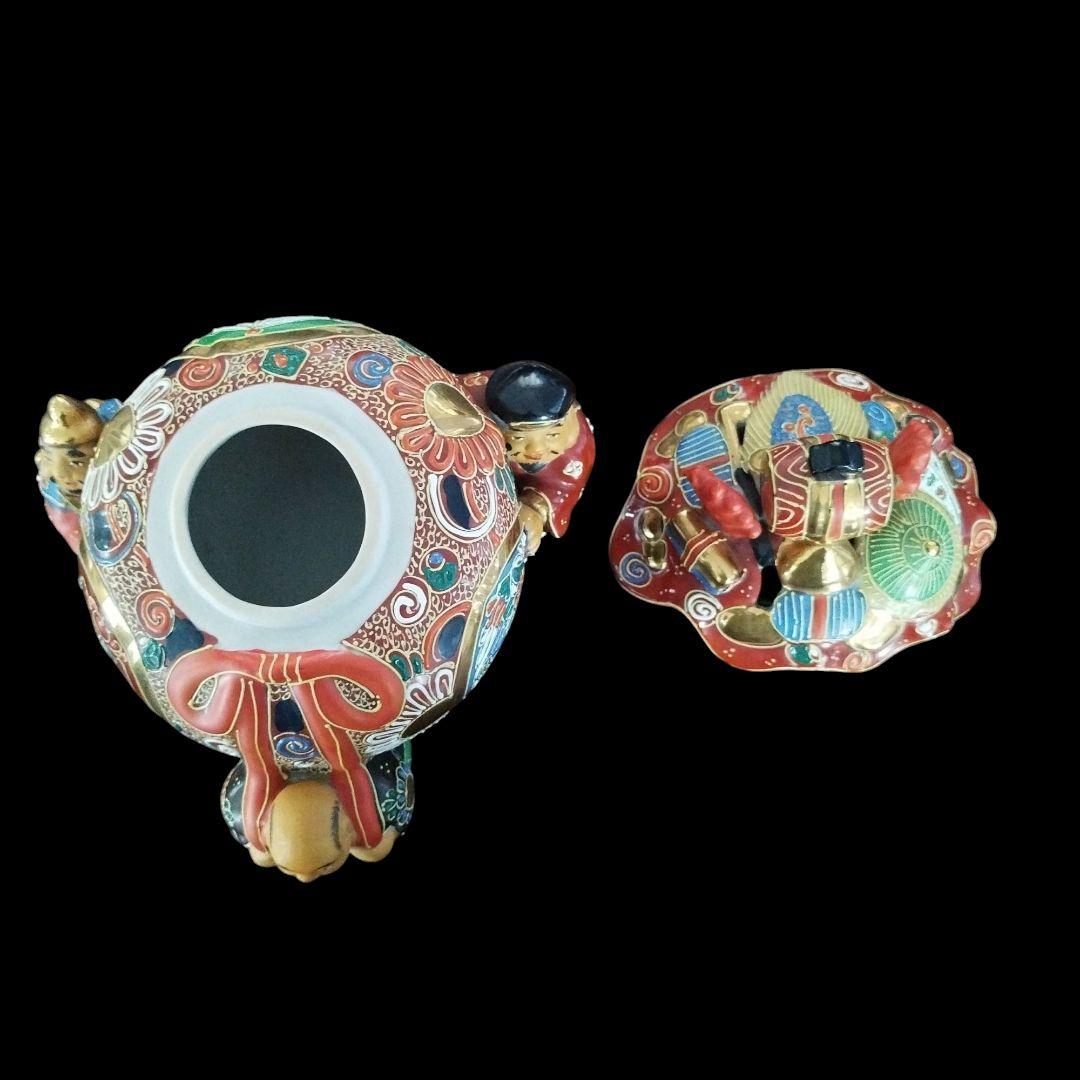 【超希少‼️】九谷焼 七福神 大香炉 布袋/恵比寿/大黒天 金彩 縁起物 茶道具