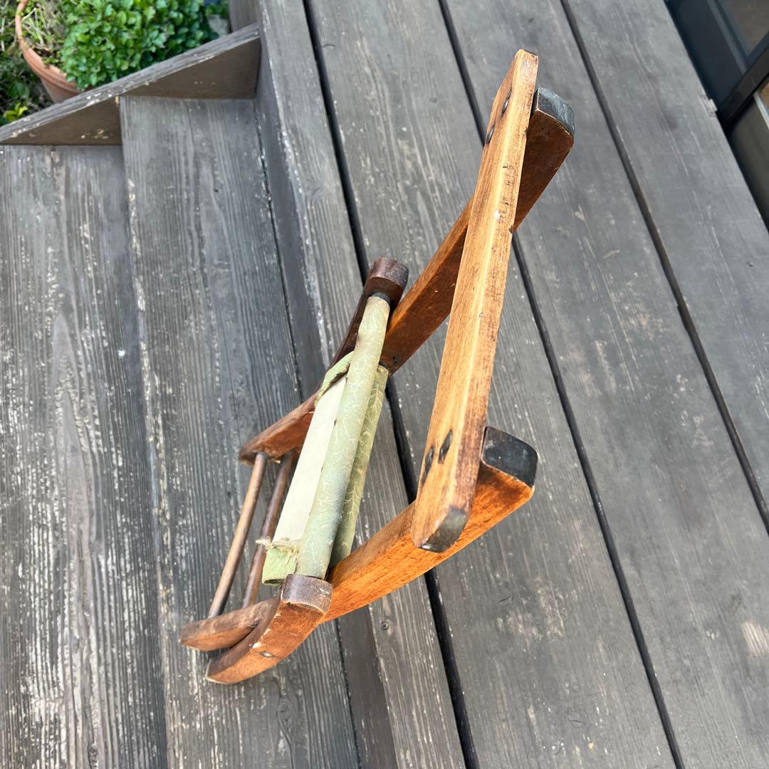 英国アンティーク　アーツ＆クラフツ　フォールディングチェア