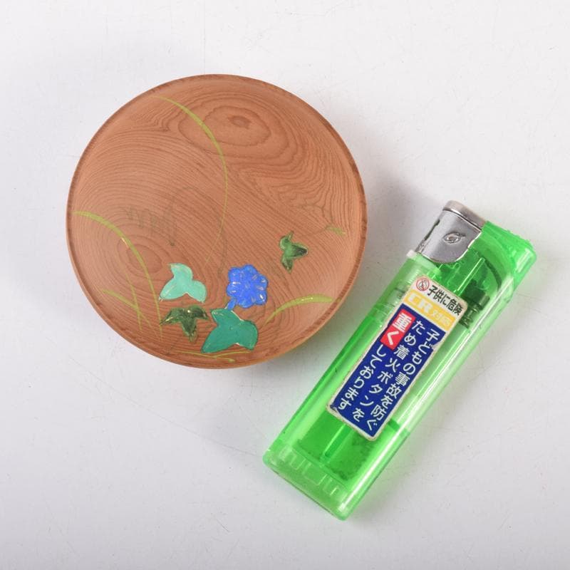 waiwai　茶道具　一位木地　朝顔蒔絵　香合　在銘　共箱　V　7188