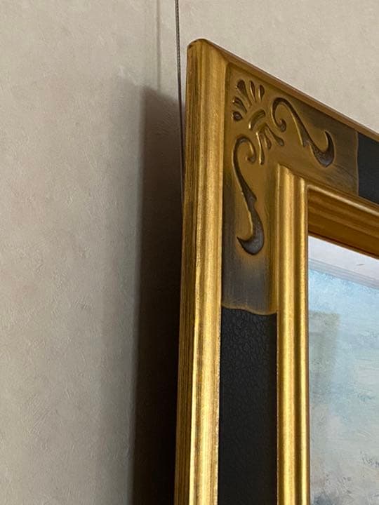 絵画　久保田宏　油絵　朝の漁港　特大F50 名画　巨大　額縁　芸術品　油彩　作品