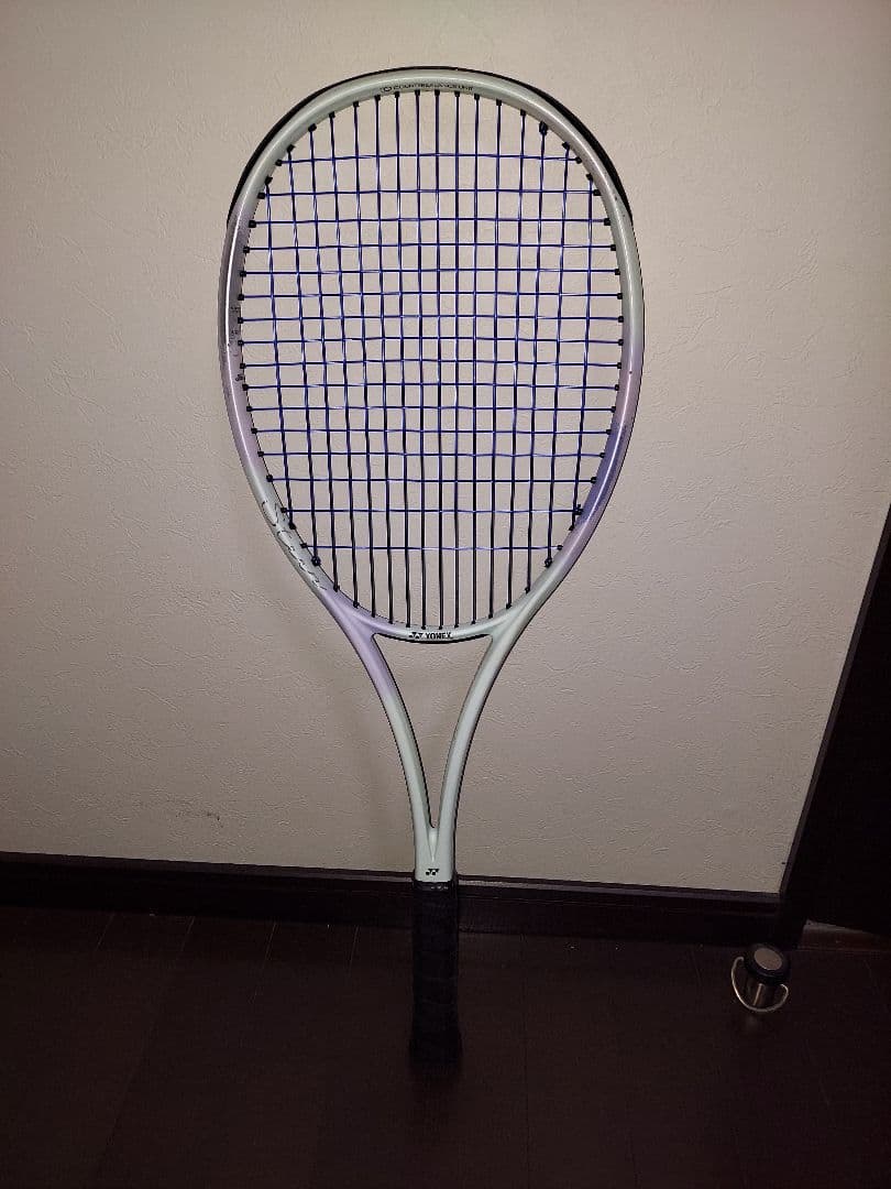 軟式テニスラケット ホワイト/ブルー