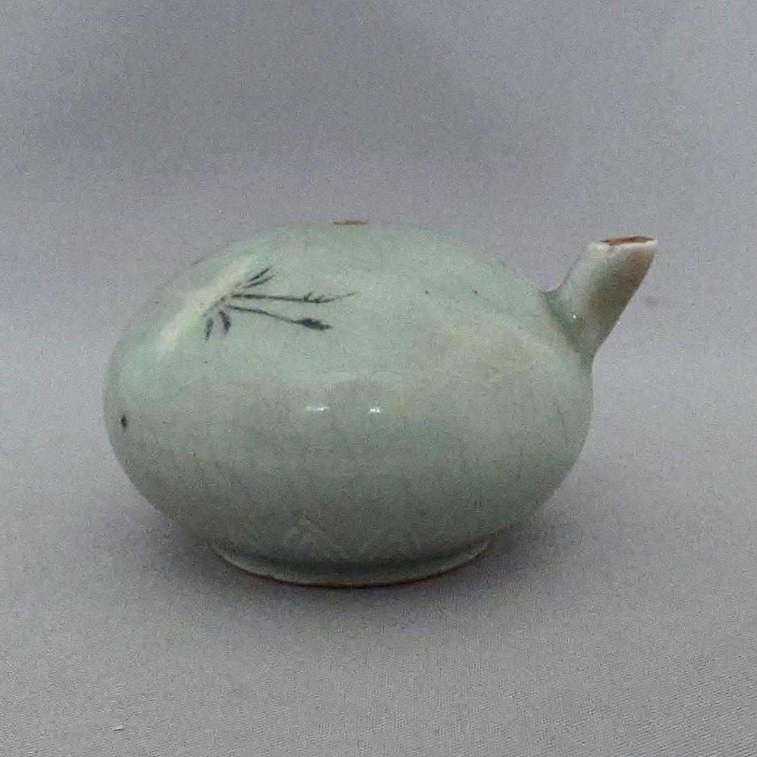 高麗青磁 『象嵌双鶴紋水滴』 硯滴　水注　朝鮮　古陶磁　古美術　民芸