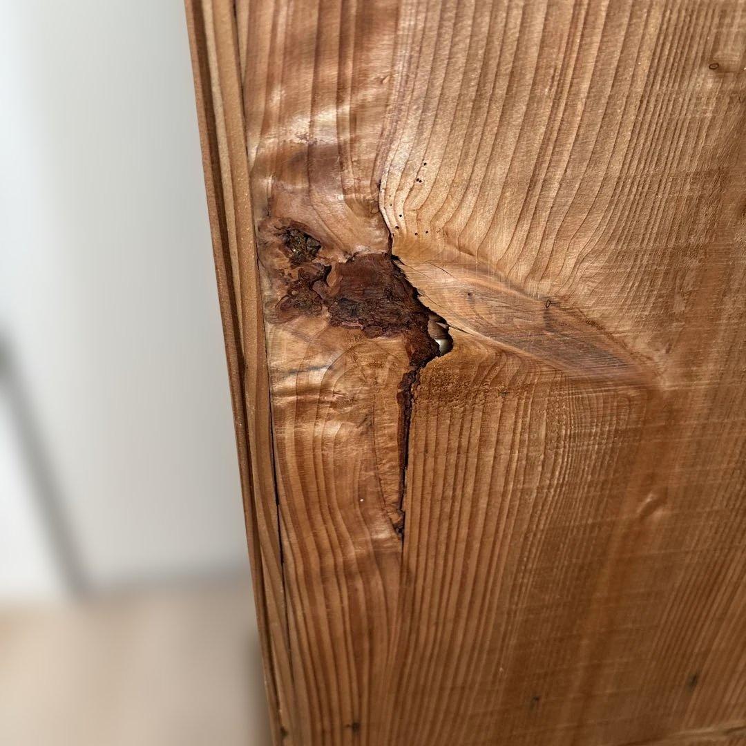 古家具　木製ガラス扉キャビネット 3段棚付き