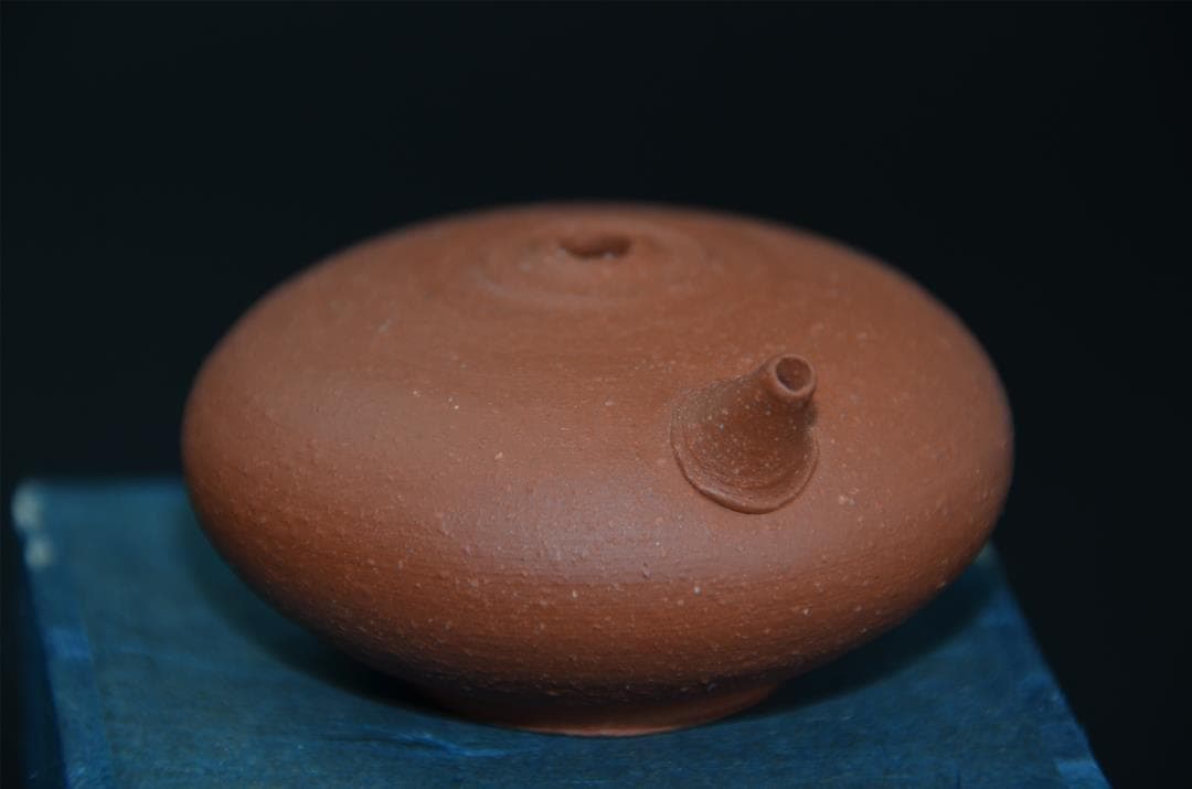 人間国宝『三代山田常山』作 梨皮　朱泥 水滴 常滑焼　朱泥　書道具