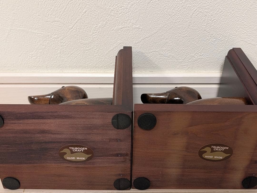 TSUBOGEN ウッドデコイ アヒル ブックエンド 壺源 ツボゲン