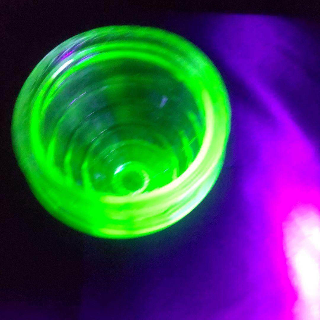 ウランガラス　キャンディポット　希少　レア　アンティーク　1客