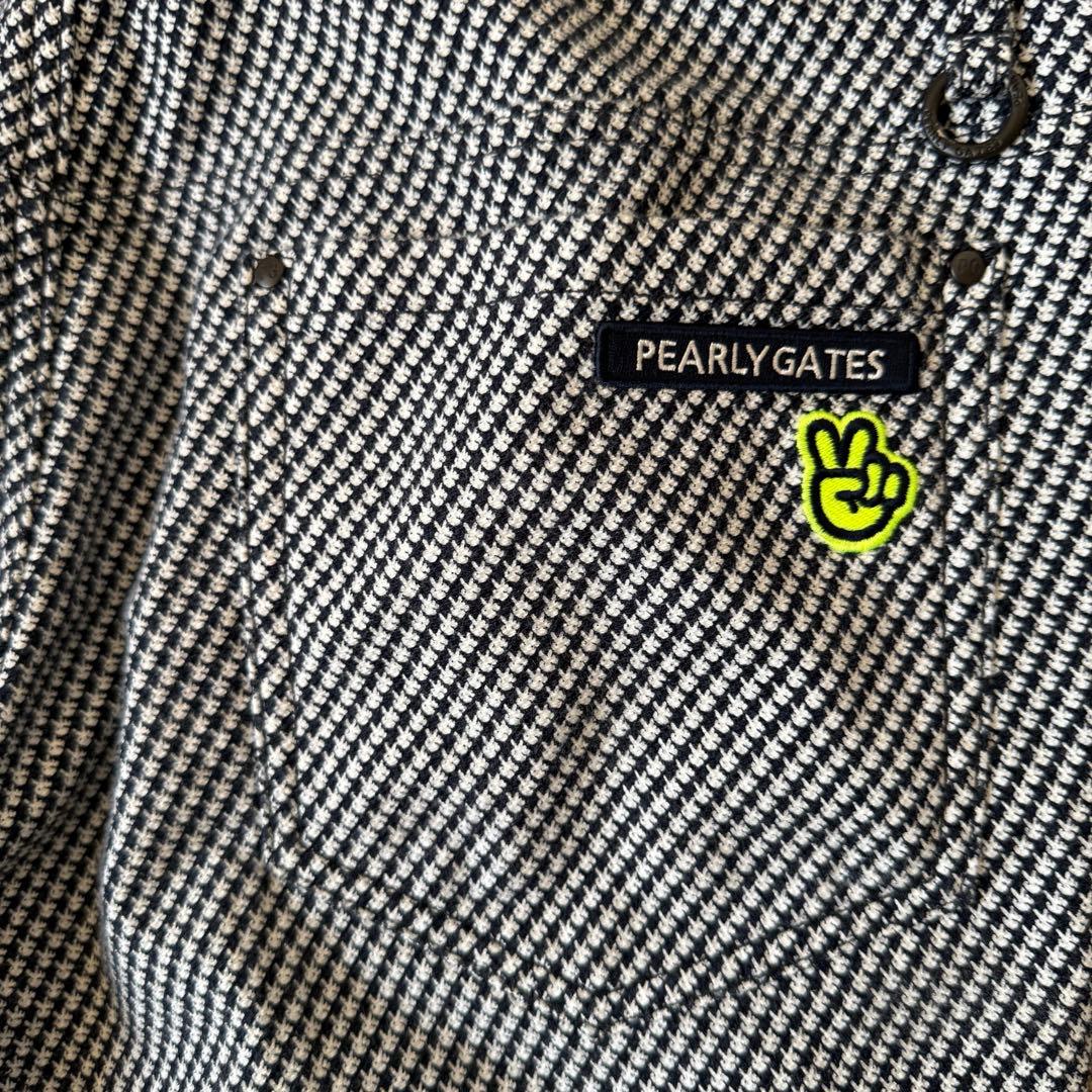 裏起毛　防寒　秋冬　パーリーゲイツ　パンツ　XL〜XXL相当 千鳥格子　黒　白