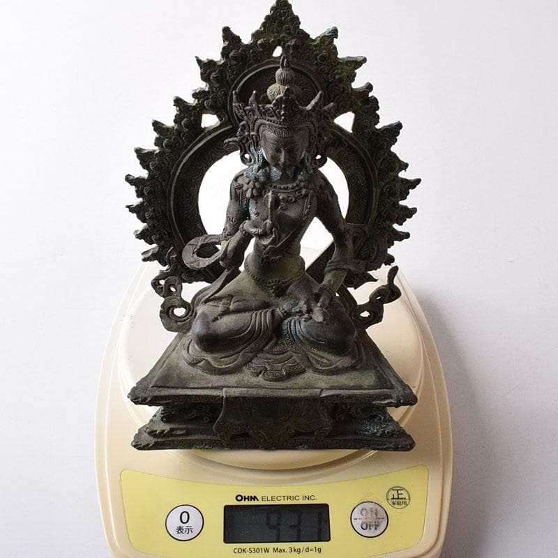 仏教美術　古銅青銅　チベット仏　仏像　置物　Ｖ　7727