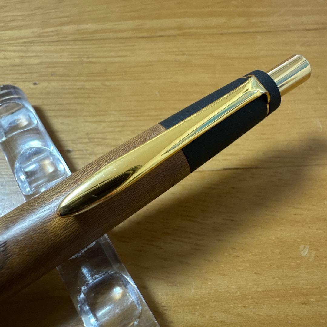 旧型 野原工芸 シャーペン 0.5mm 槐 旧金具 固定型金具 ゴールド 木軸
