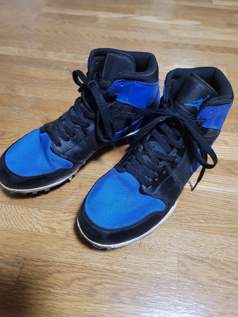 エアジョーダン1 ハイカットスパイクシューズ 青黒