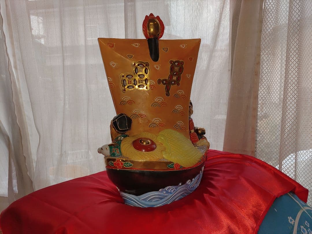 宝船　置物　九谷焼　七福神　焼物