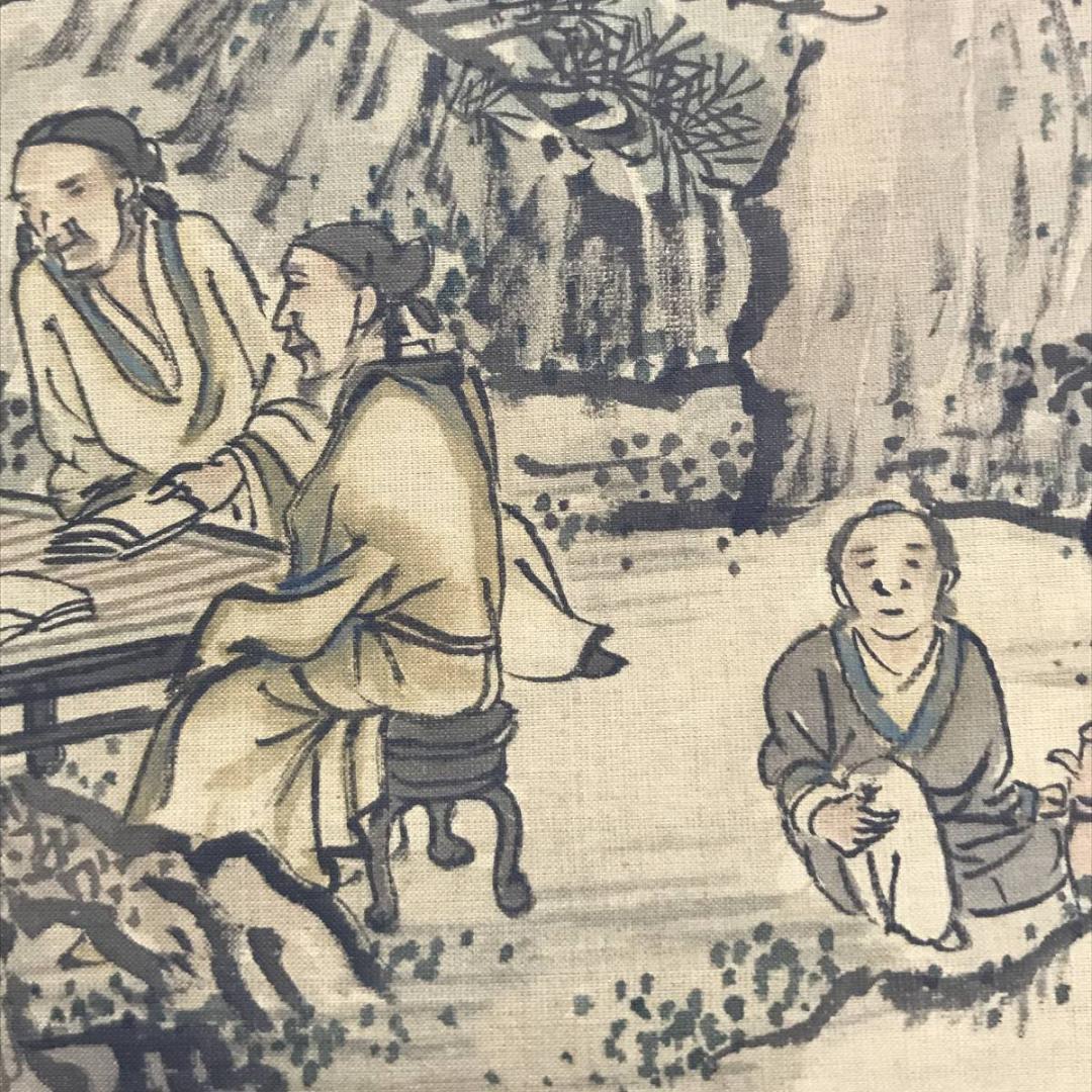 【真作】岡本豊彦/山水人物図/山水図/人物図/掛軸/名家伝来/AD-64