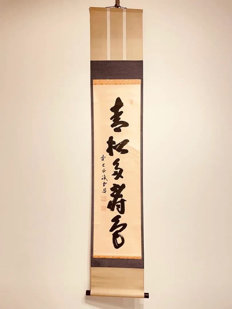 2799 藤井誡堂 「青松多寿色」 肉筆 紙本 掛軸 大徳寺 禅語