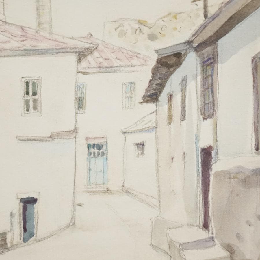 難波平人 風景画 水彩画 絵画 肉筆 額装 アート 美術 芸術 直筆