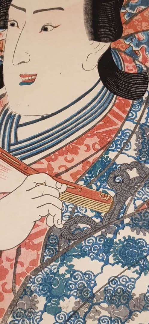 浮世絵版画、役者絵大首絵（市村羽左エ門)歌川国芳画、天保頃（1830頃)