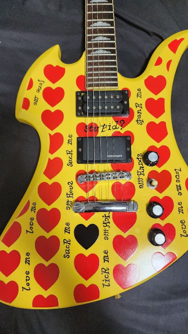 フェルナンデスハムバッカー hideモデルタイプ イエローハートモッキンバード