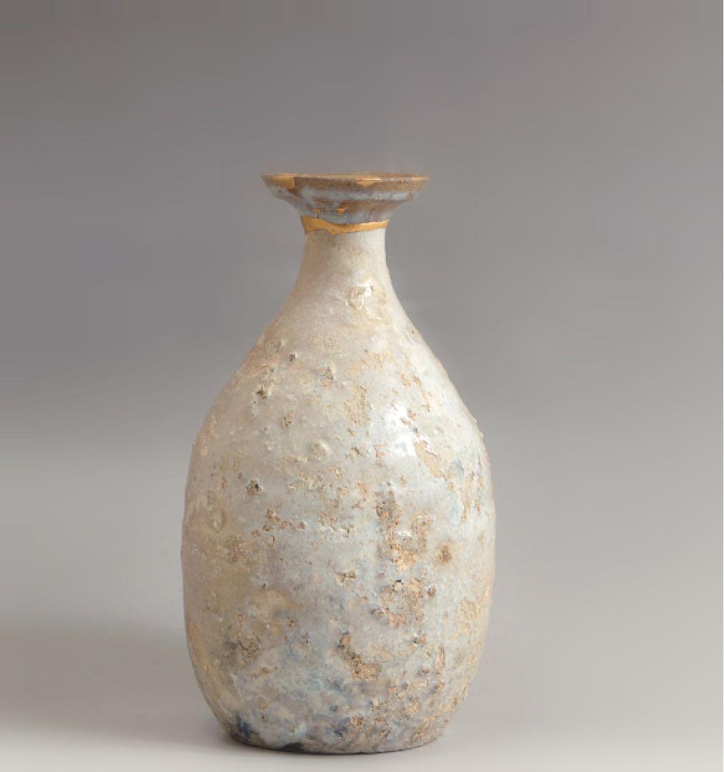 無地志野織部 美濃灰釉 窯変 徳利 酒器 古瀬戸 古美濃 古美術 古道具