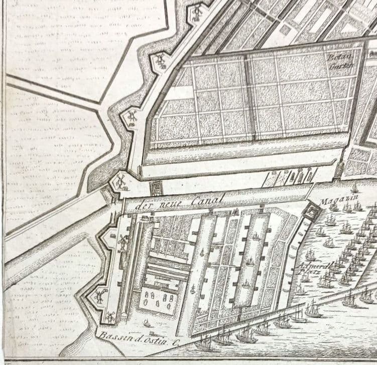額装品　西洋古地図　1800年頃　アムステルダム都市図
