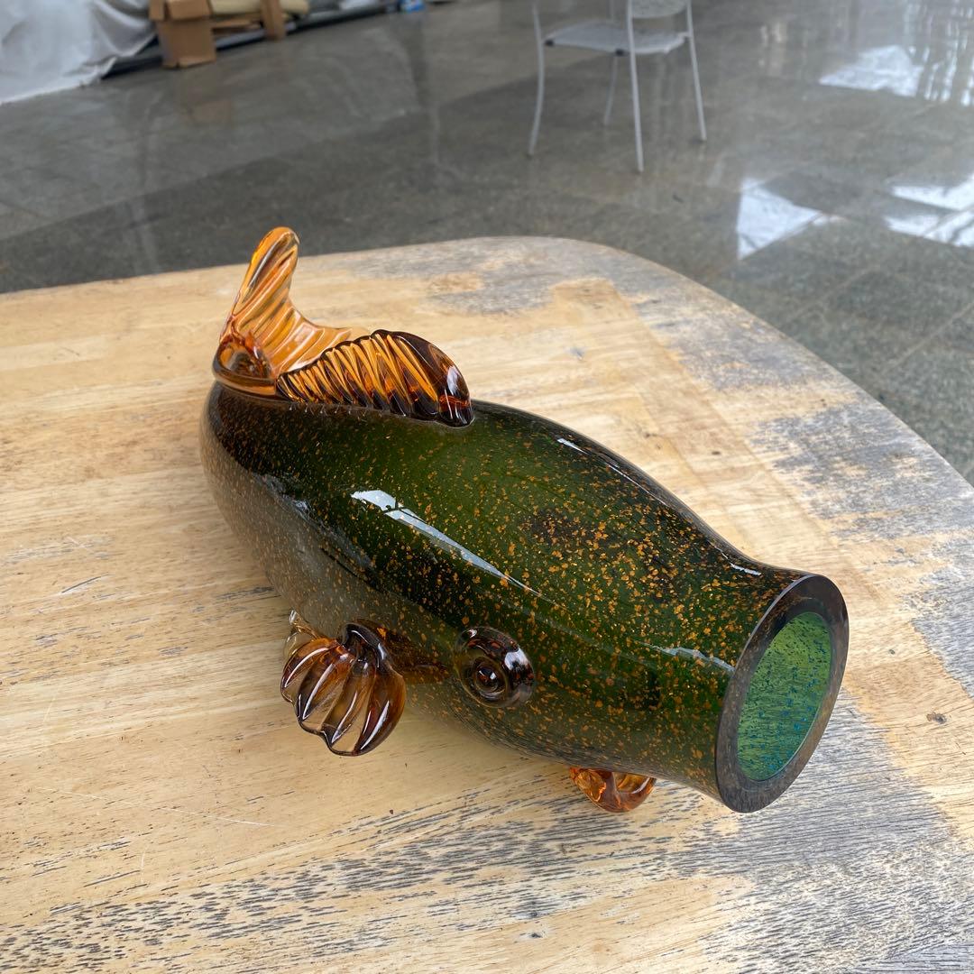 鯉　錦鯉　ガラス製　装飾品　置物　長さ42cm 重さ3.1kg