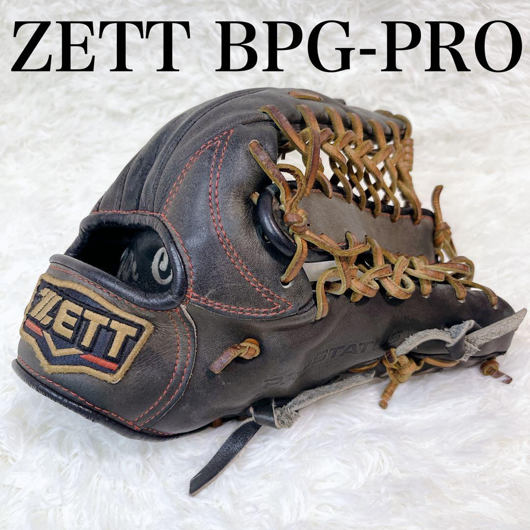 人気商品✨ZETT プロステイタス 硬式 外野手用グローブ 刺繍 ブラック