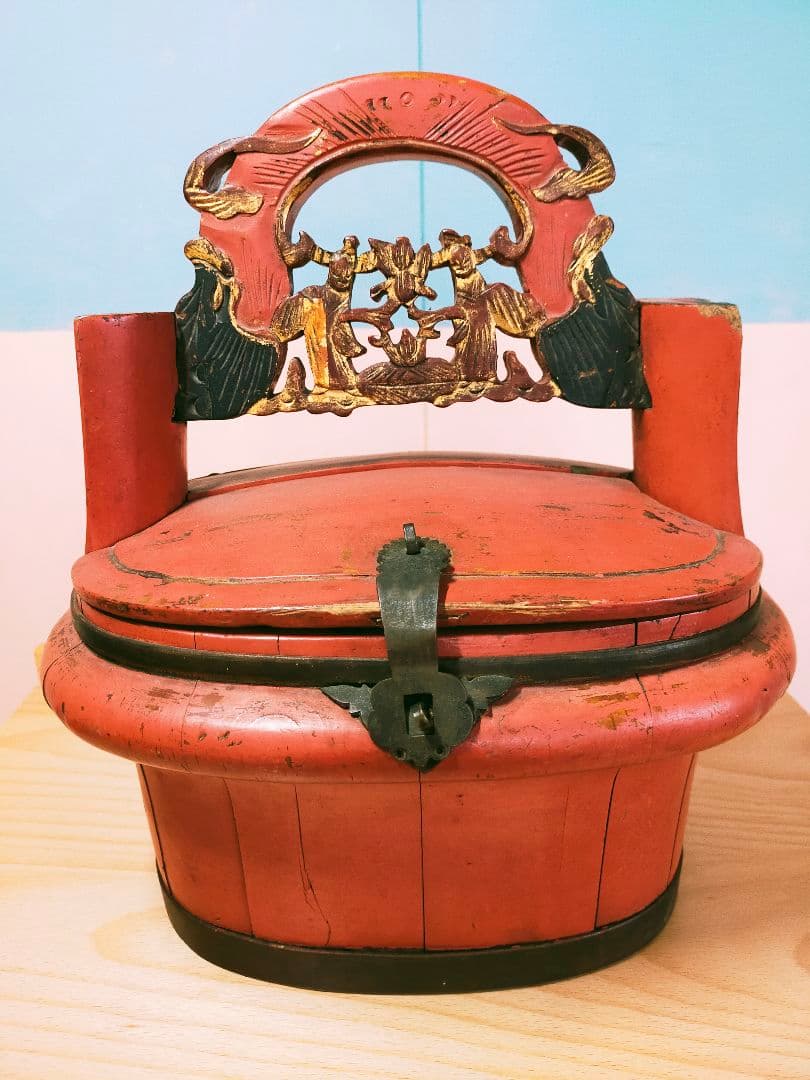 アンティークA 1912年以前 骨董  婚礼道具 小物入れ 清王朝 中国 花嫁