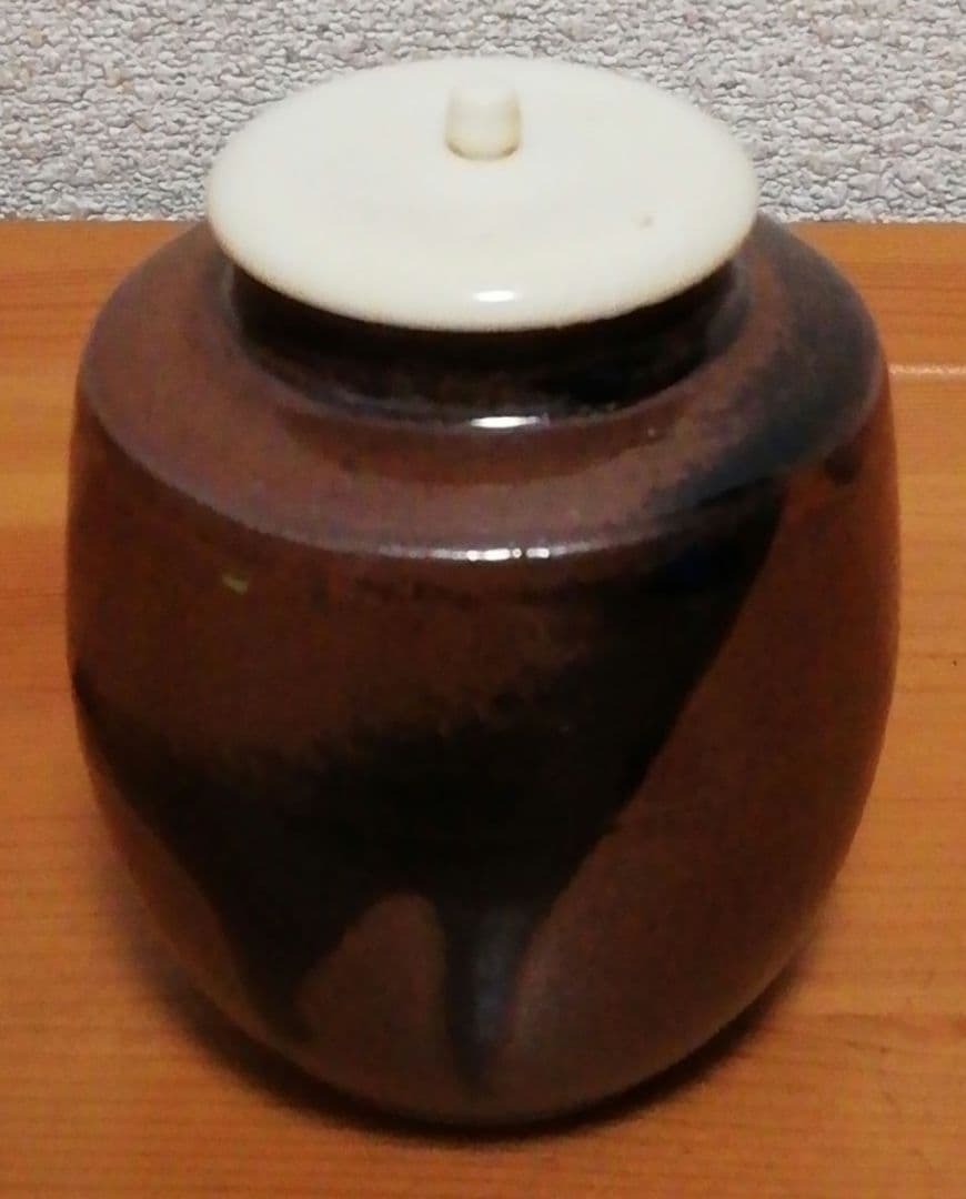 笹田有祥作　初花　肩衡　大名物　茶入　共箱　仕服付　略歴付　茶道具