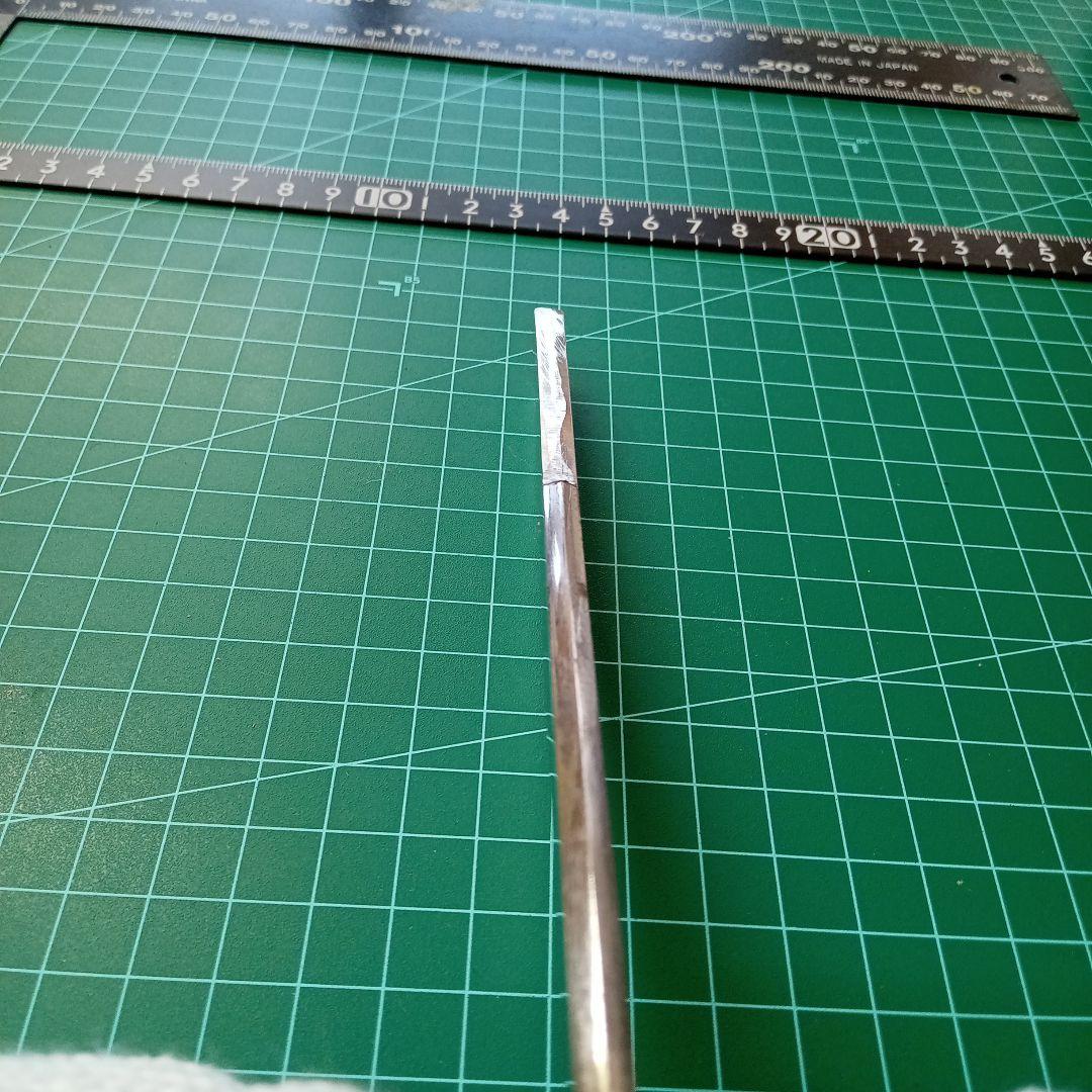 【ナイフ加工用玉鋼/合法サイズ】無銘脇差/錆身日本刀切先部分残欠／刃文直刃