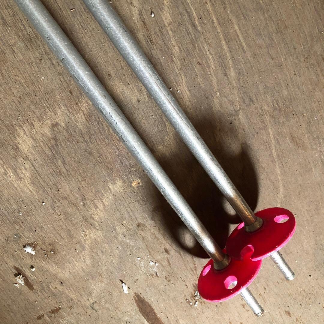 ジュニアスキーセット　スキー板／ビンディング／ポール／ホルダーベルト　ピンク花柄