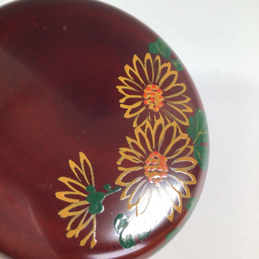 Ｒ１５４　棗　『和田瑾斎作』『大徳寺　藤井誡堂　箱書』『菊蒔絵』『中棗』　共箱