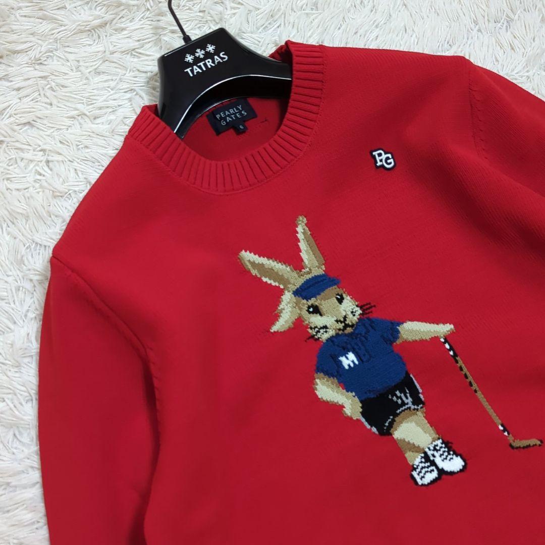 美品 XL 限定モデル 23SS パーリーゲイツ 上田桃子プロ着用 ニット 赤