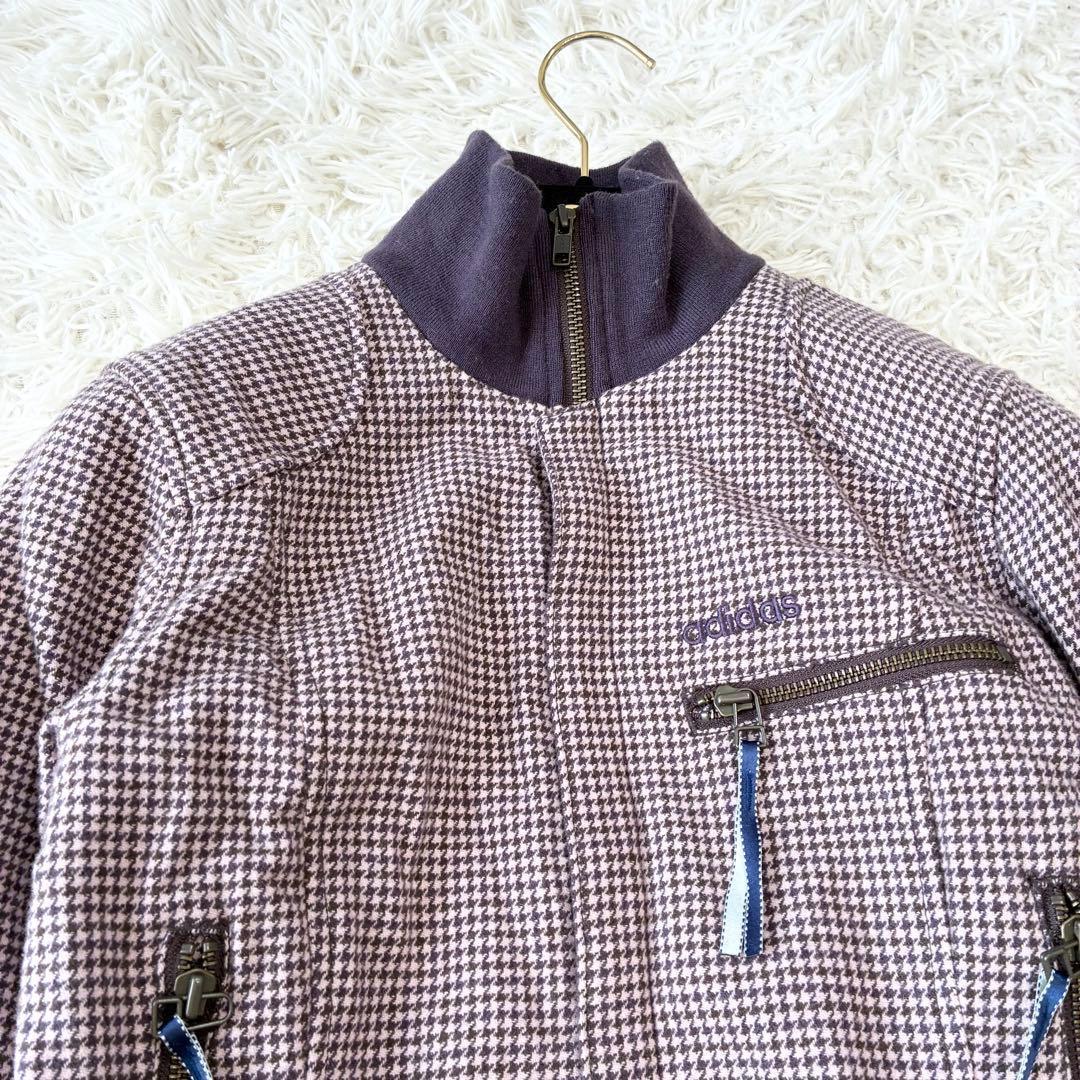 アディダスゴルフ 千鳥柄 ジップアップ ワンピース M ウール