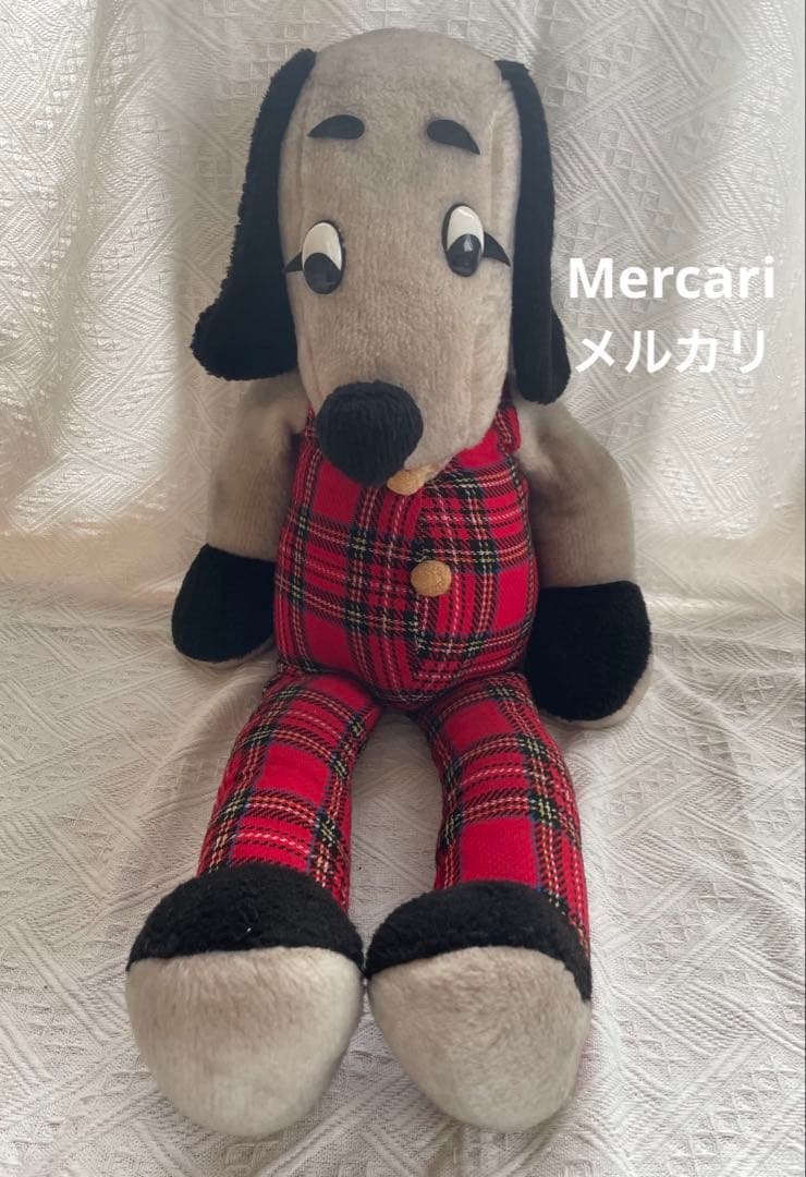 【特大約80cm】昭和レトロ　犬　ぬいぐるみ　ビィンテージ　当時物　メーカー不明