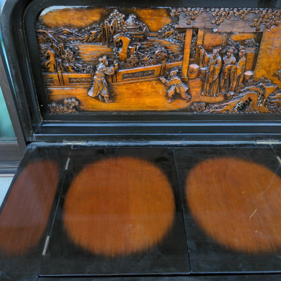 彫刻アンティーク家具　アンティーク家具　中国製チェストバー