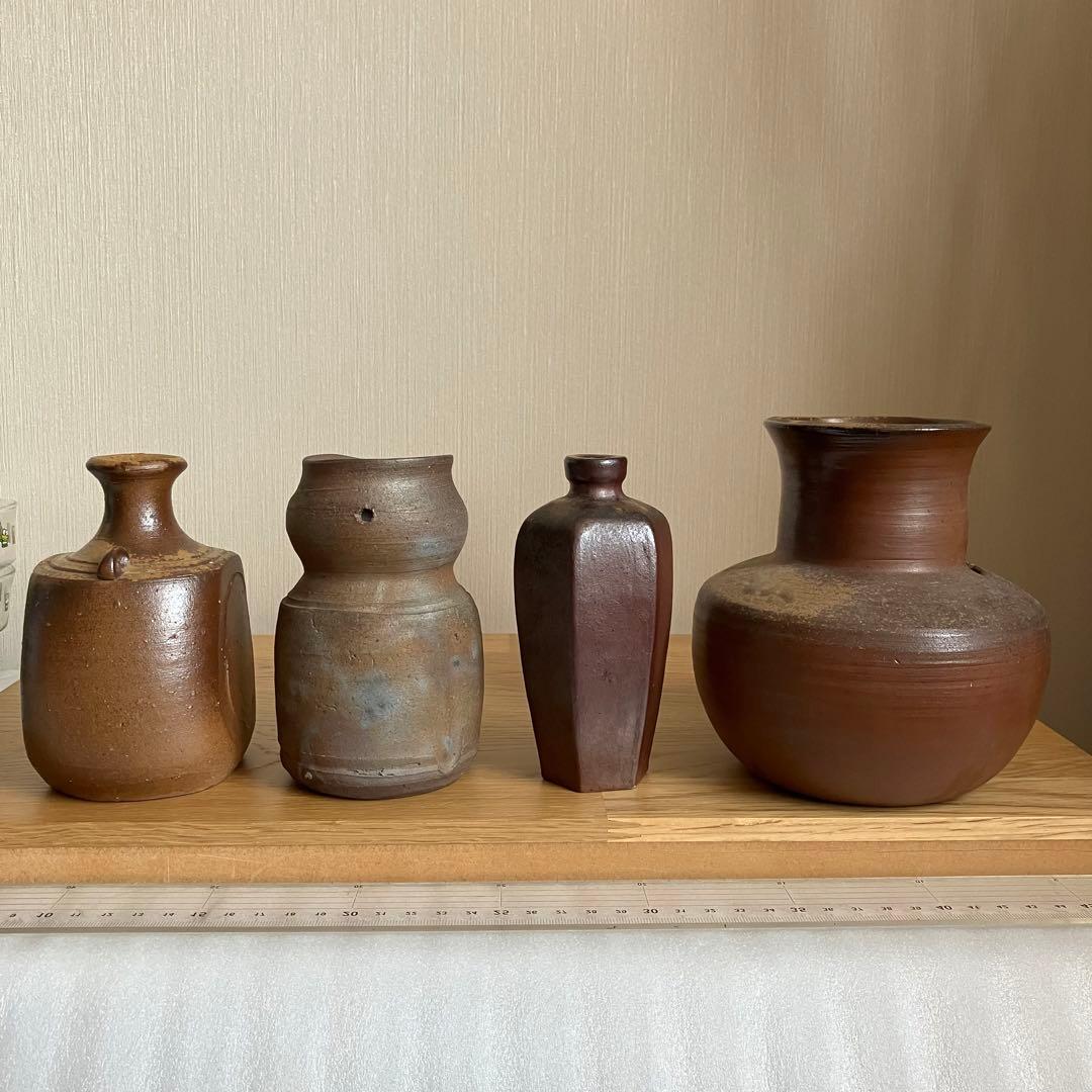 備前焼　花瓶4点セット