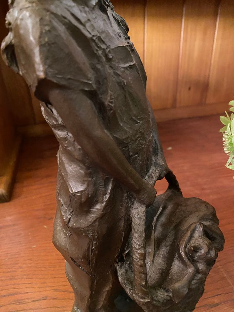 大道寺光弘「光と風と約38.5cm 銅製 少女 猫 子猫 置物