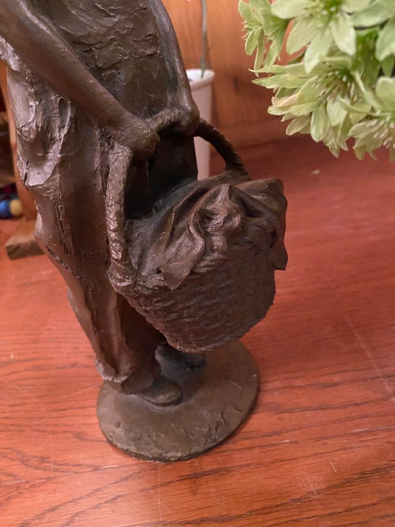 大道寺光弘「光と風と約38.5cm 銅製 少女 猫 子猫 置物