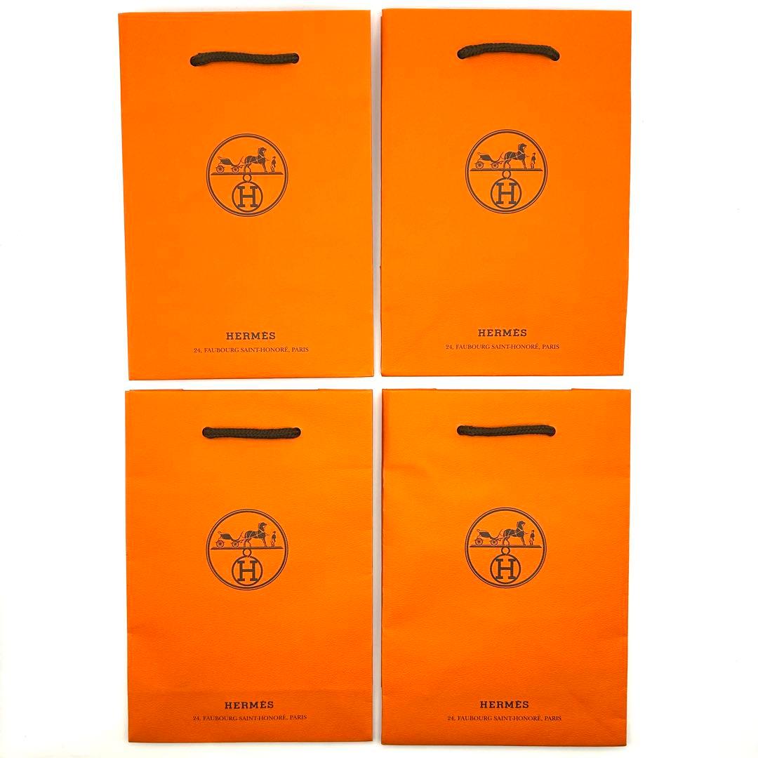 【新品未使用級】エルメス 正規品 ショッパー32枚 オレンジ 紙袋 小さいサイズ