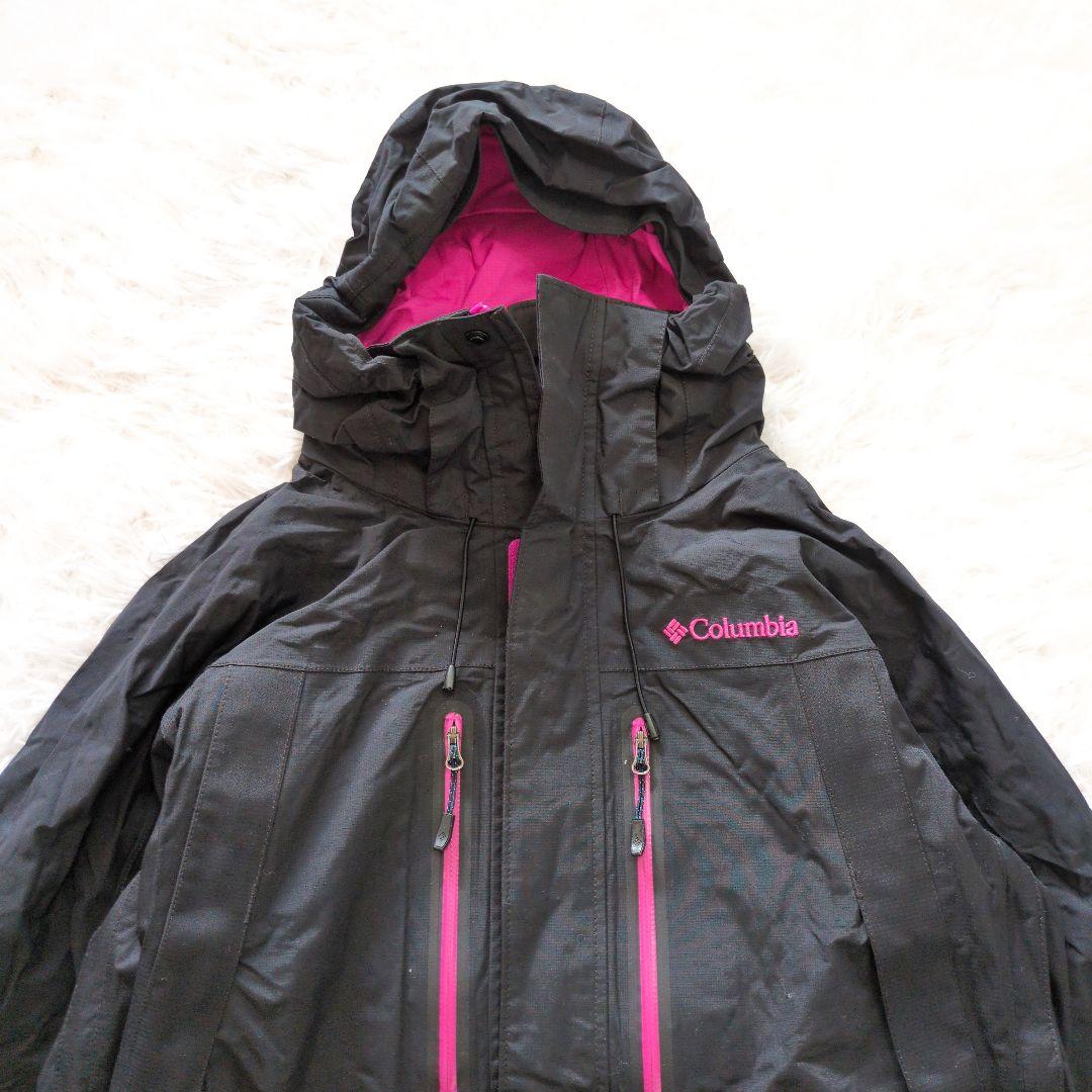 美品　コロンビア　スノボウエア　ジャケット　黒　ピンク　M　オムにテック6158