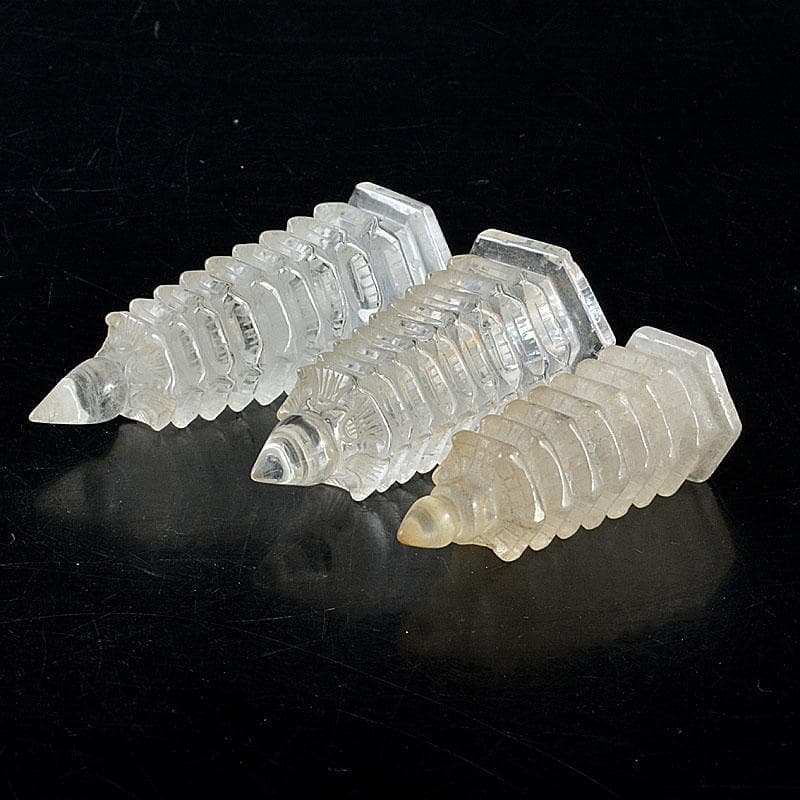 天然石　水晶　文昌塔　風水　縁起物　３点まとめて　Ｖ　6874