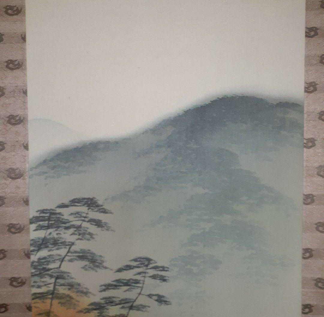 掛け軸/秋の風景/筏