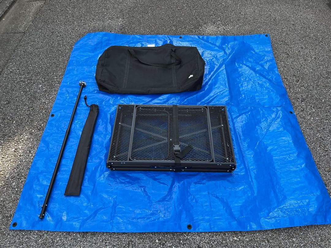 ロゴス(LOGOS) アイアンメッシュ テーブル　収納バック付き