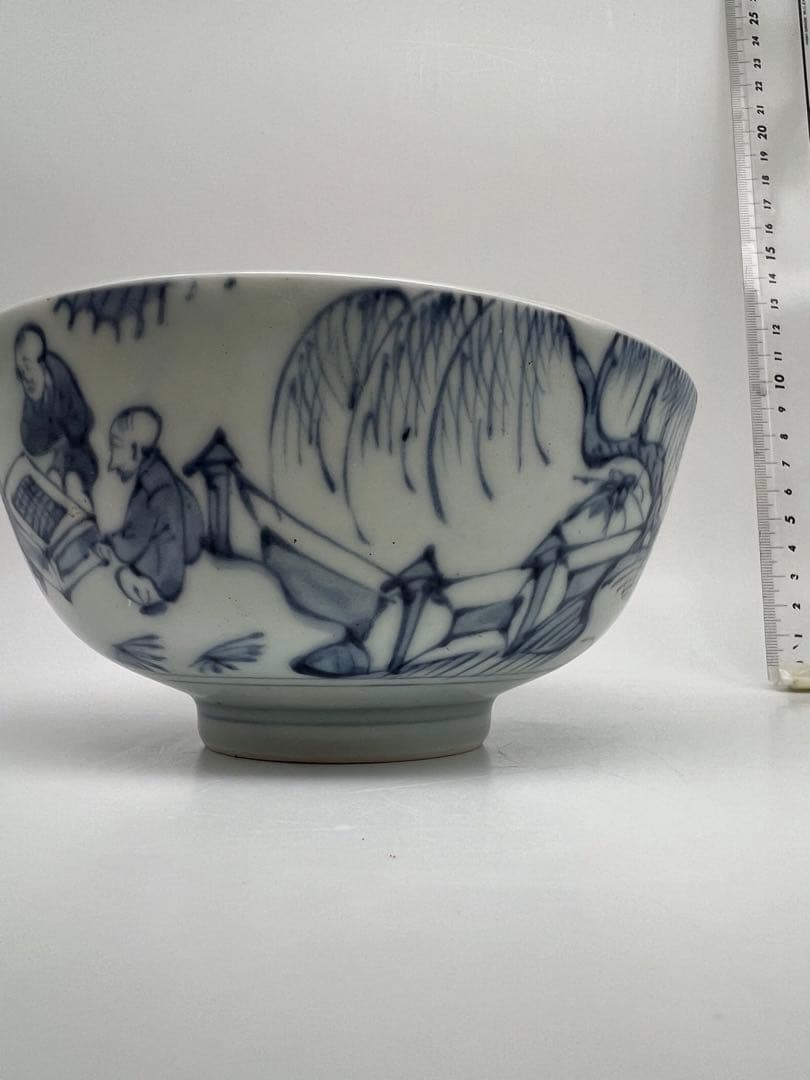 中国明朝染付お茶碗　骨董 古美術品　コレクション唐物　江戸　青磁　アンティーク