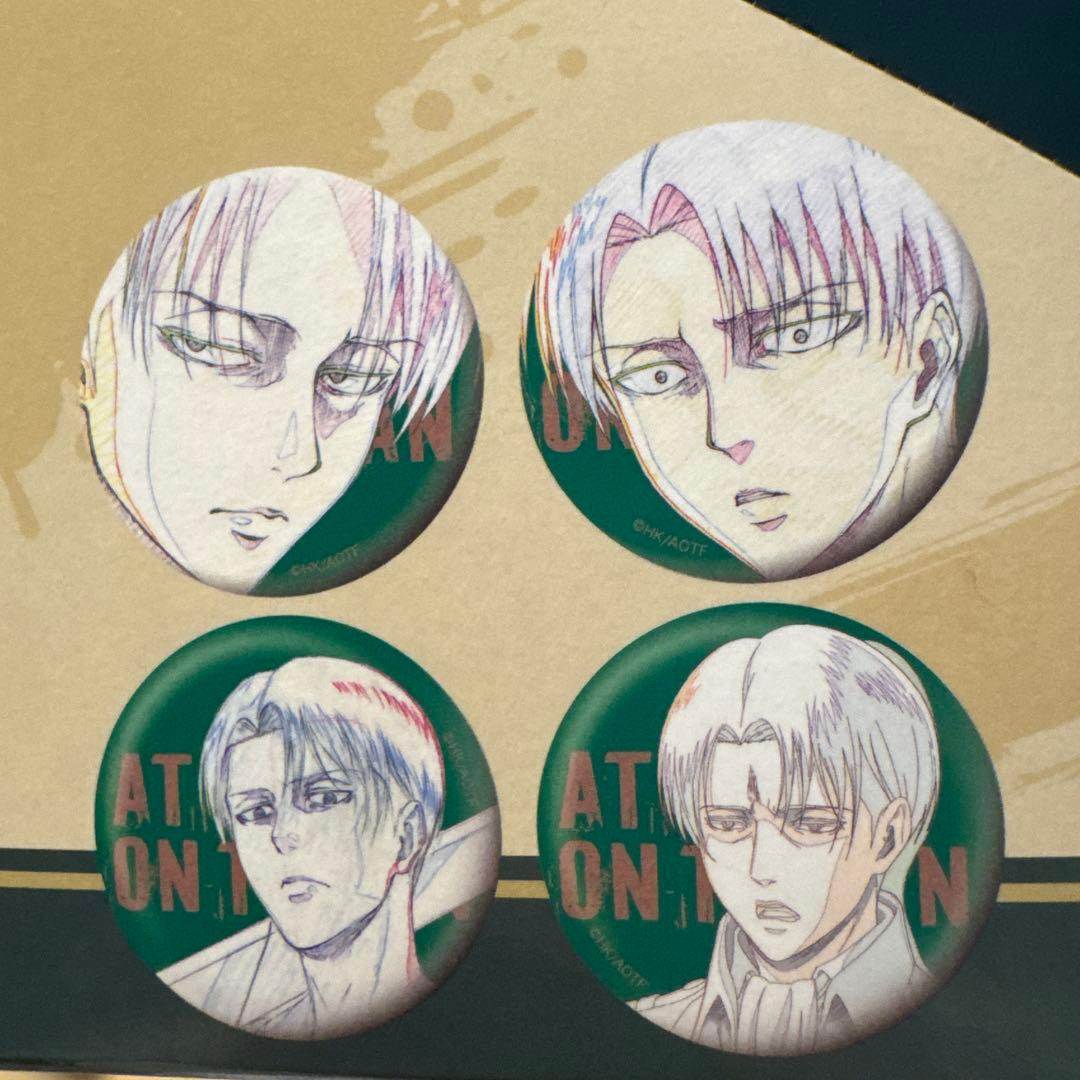 進撃の巨人　ハート型缶バッジ　リヴァイ確定缶バッジ全種類確定