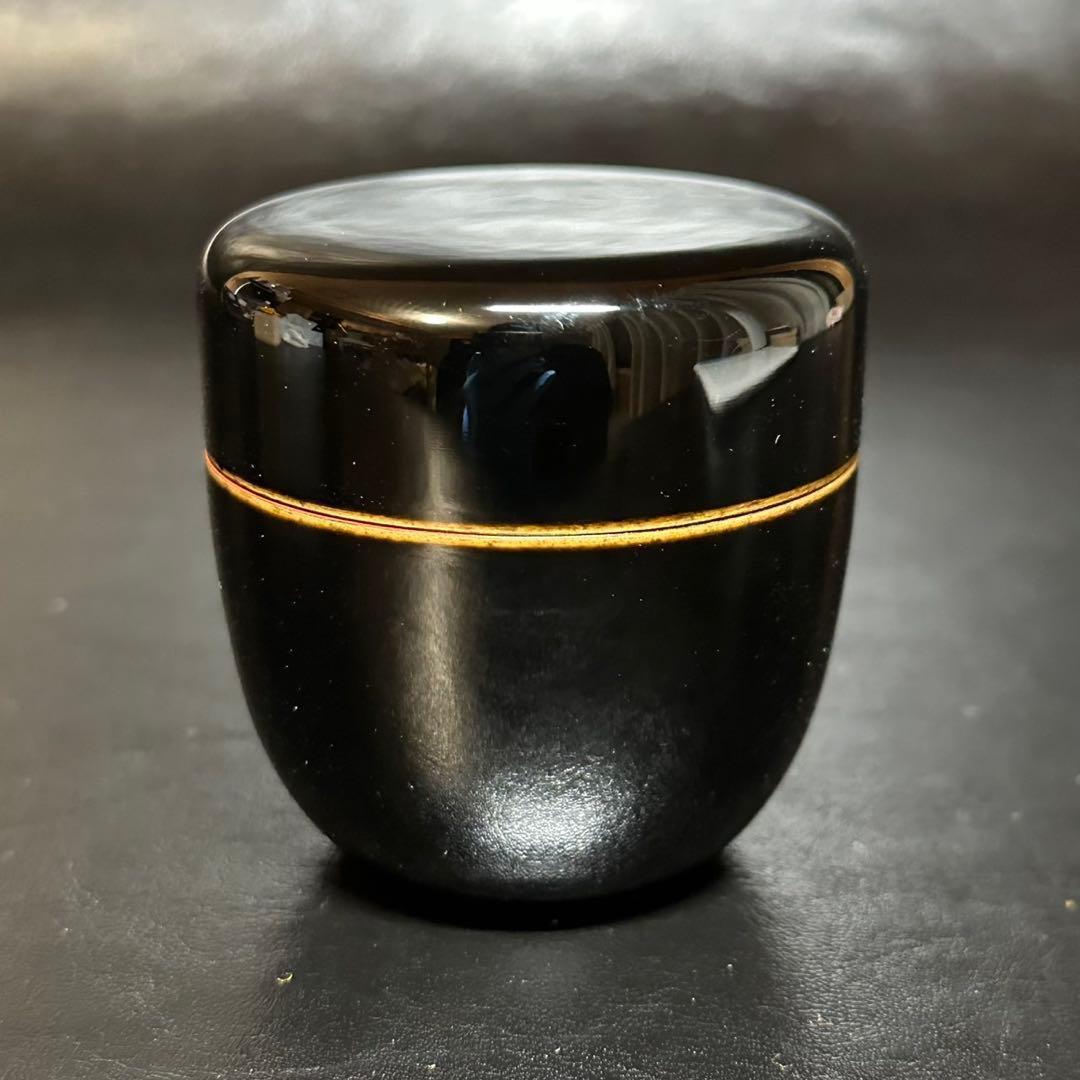 ★茶道具！お多福蒔絵 中棗！『中村 湖彩』作！共箱/共布！★