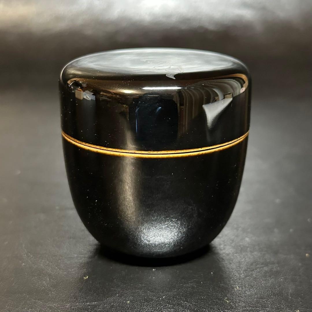 ★茶道具！お多福蒔絵 中棗！『中村 湖彩』作！共箱/共布！★