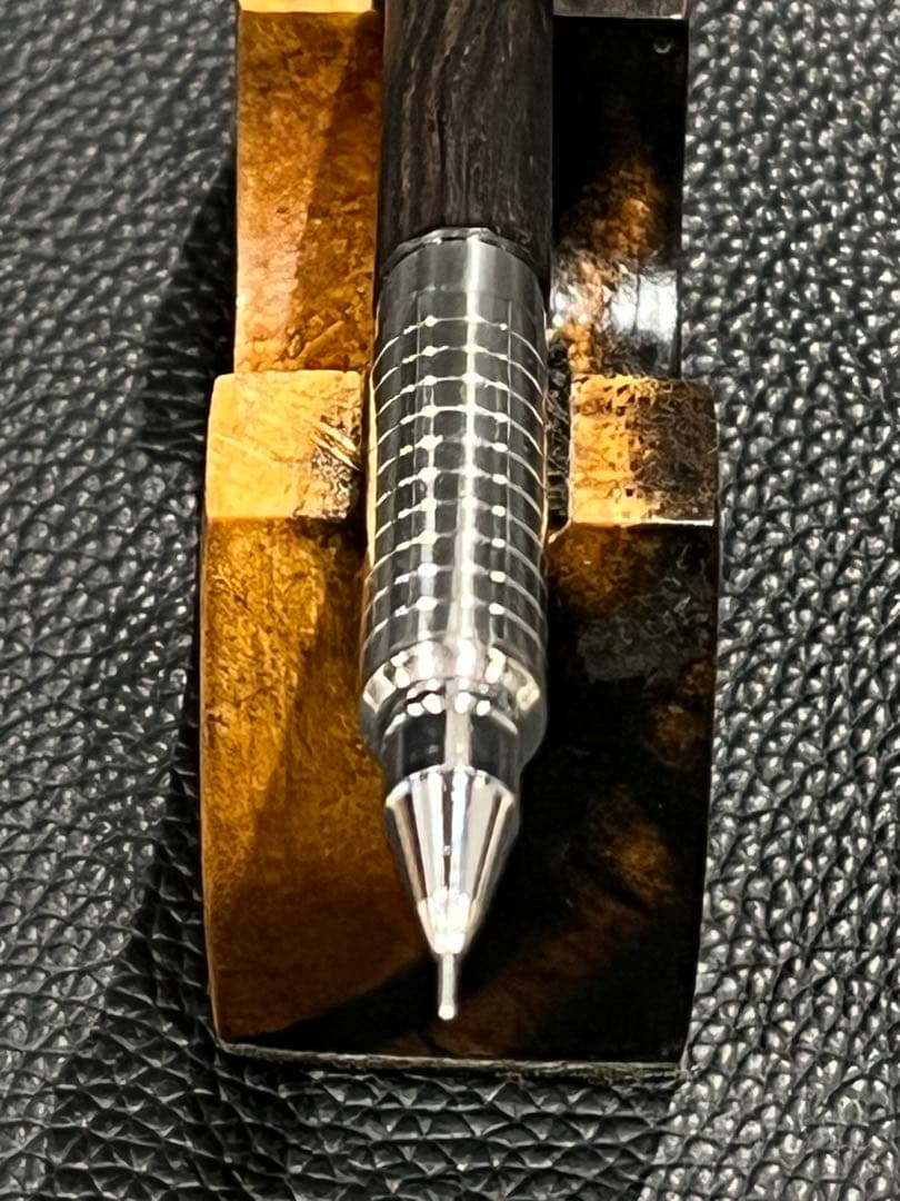 海　pmg用木軸　黒檀12角軸　ステンレスグリップ+2