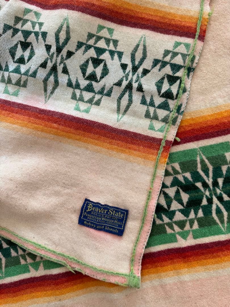 70's PENDLETON BEAVER STATE ネイティブ柄 ウールラグ