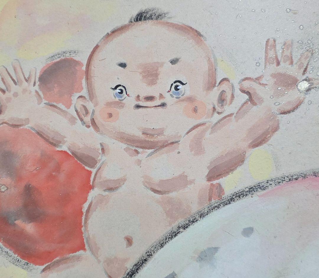 【桃太郎図】木村亮平 743 共箱 掛け軸 肉筆 端午の節句