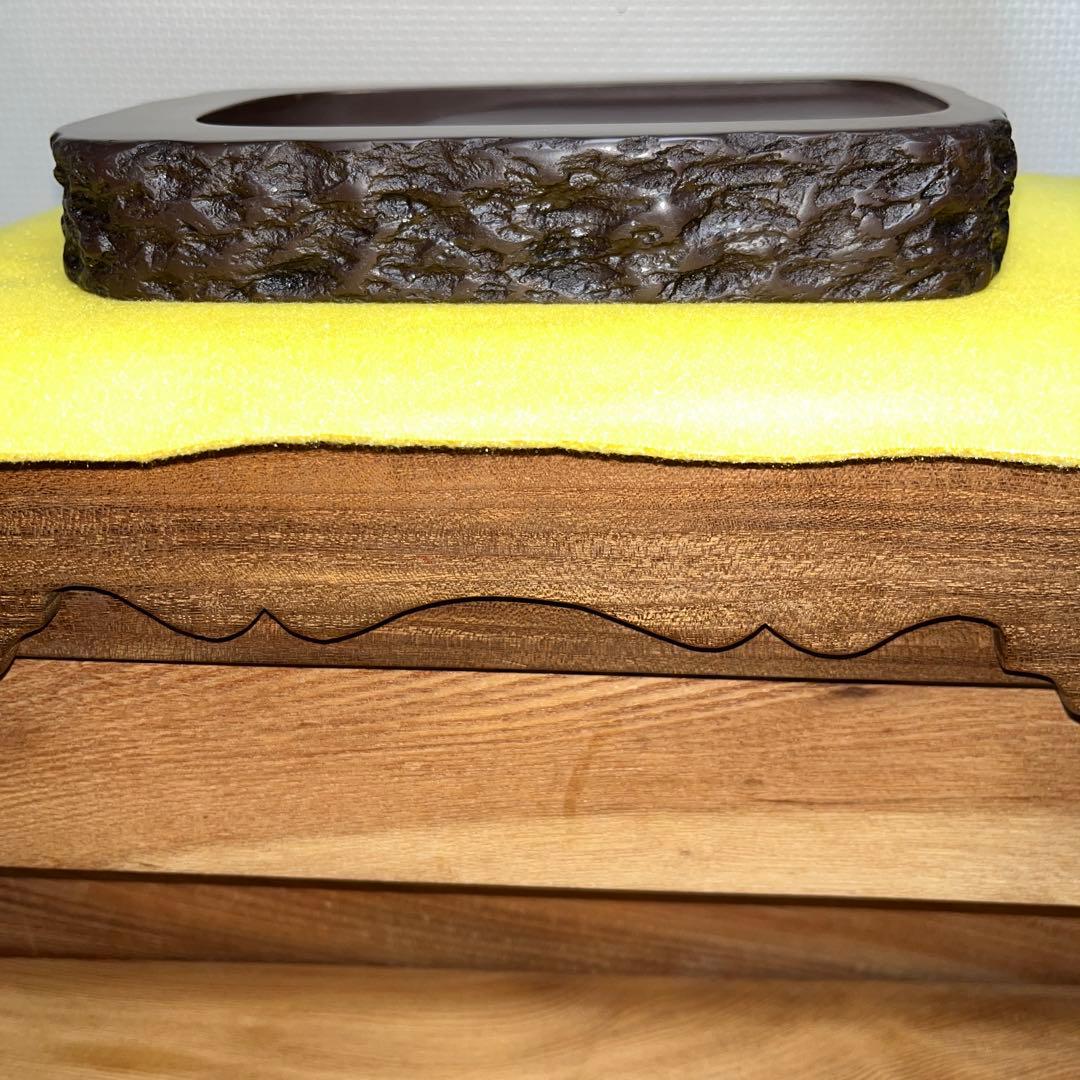 ⭕️赤間硯　下井唯石　1.4kg超え　野面硯　縁ツルツル　美品